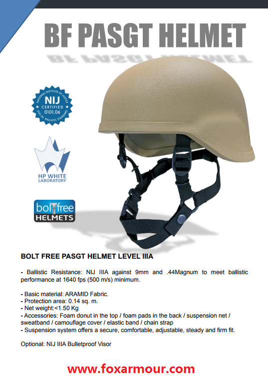 BOLT FREE PASGT HELMET BOLT FREE PASGT HELMET